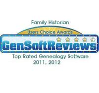 Top Rated Genealogy Software Award